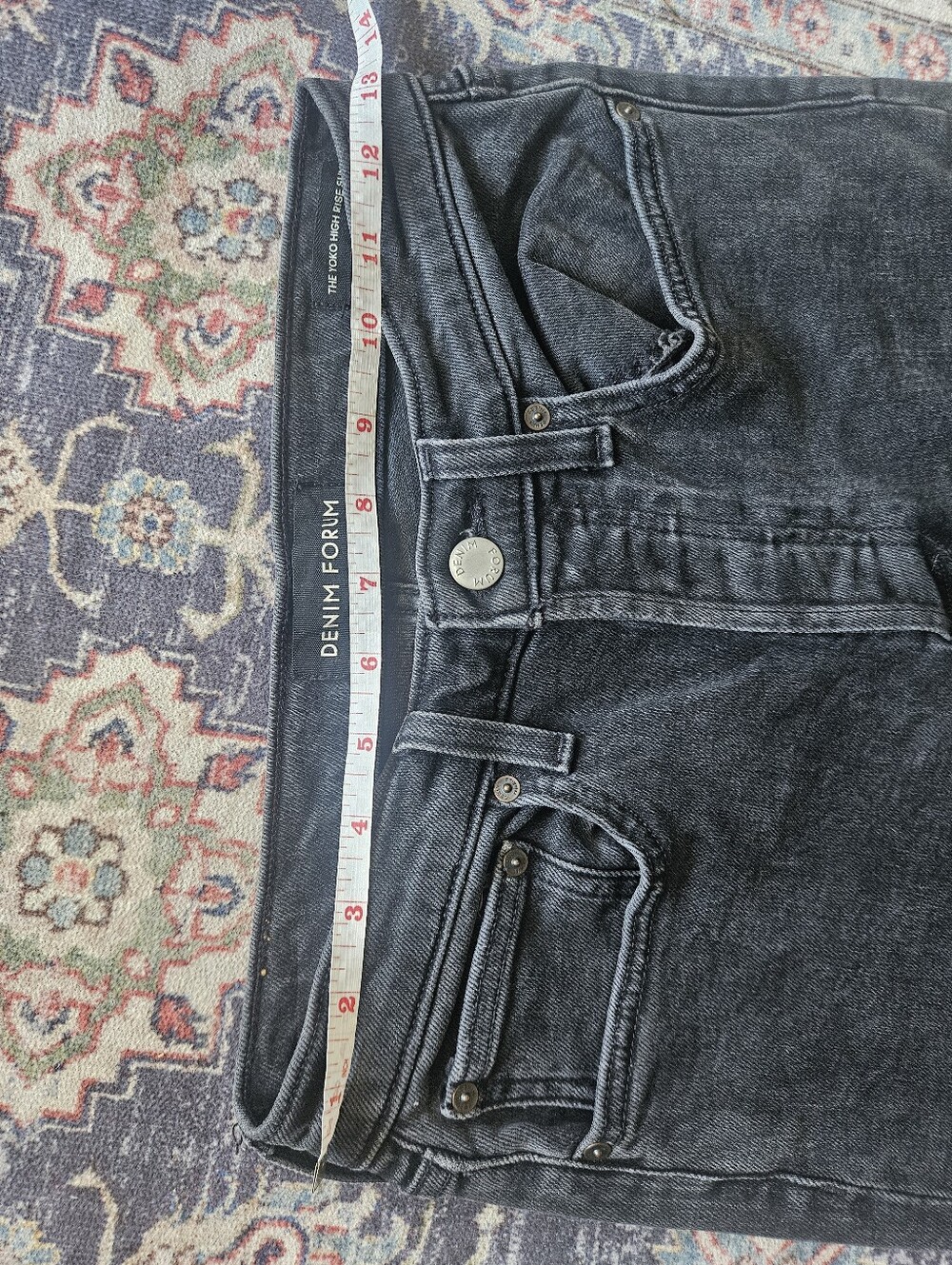 Denim Forum Yoko high-rise slim jeans in a black wash. 27. - Picture 6 of 14